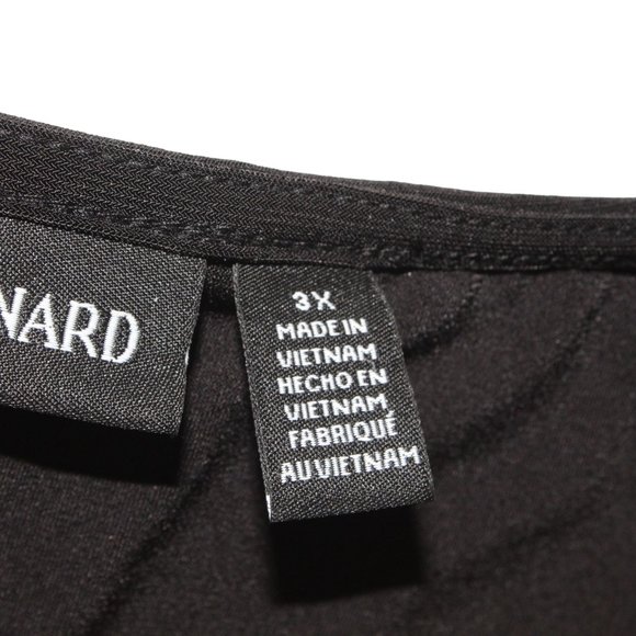 Nina Leonard Black Dress Womens Plus Size 3X Side Pockets Pull Over Embellished - Picture 6 of 6